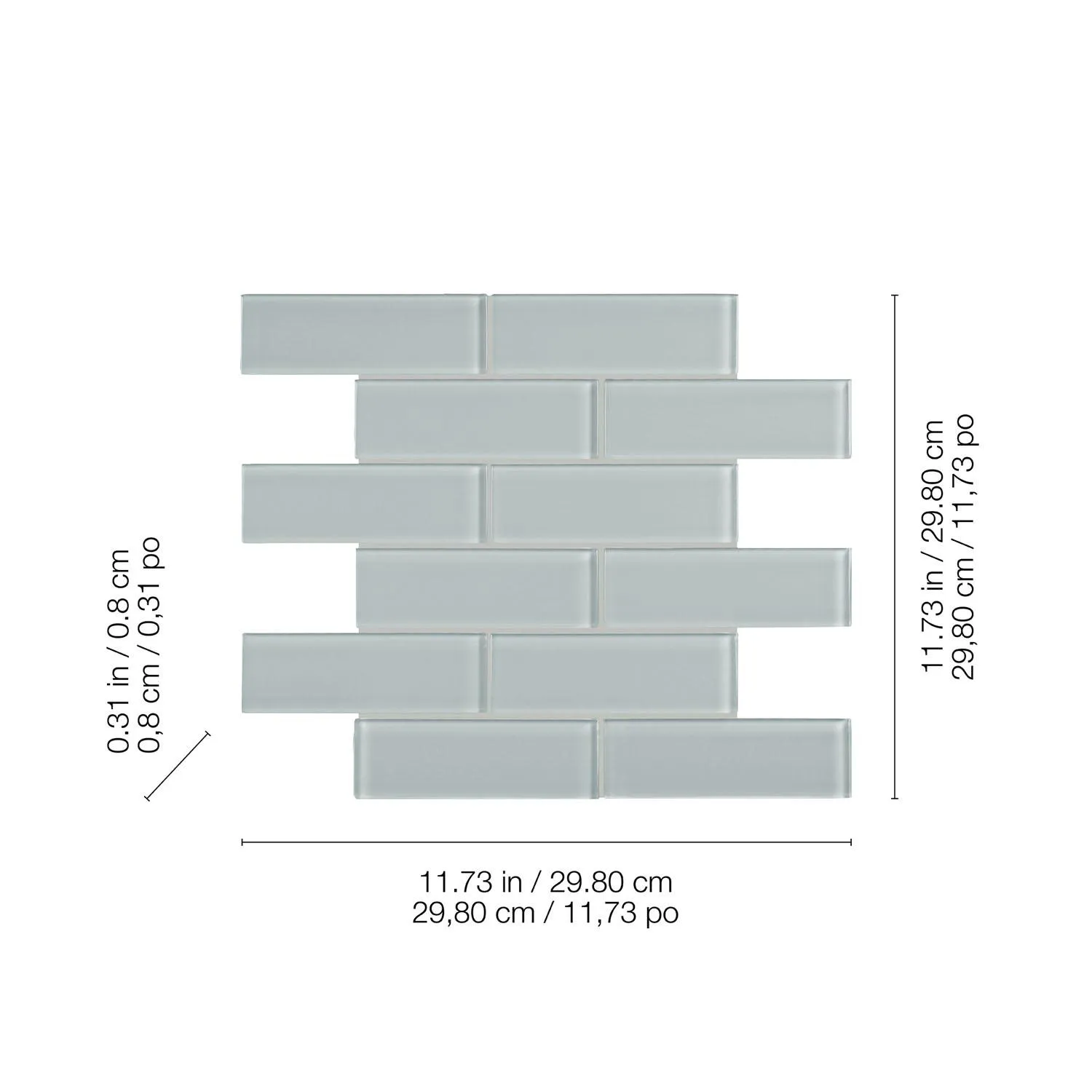 2" x 6" Cloud Mosaic Tile 10Pc/10 SqFt/Box