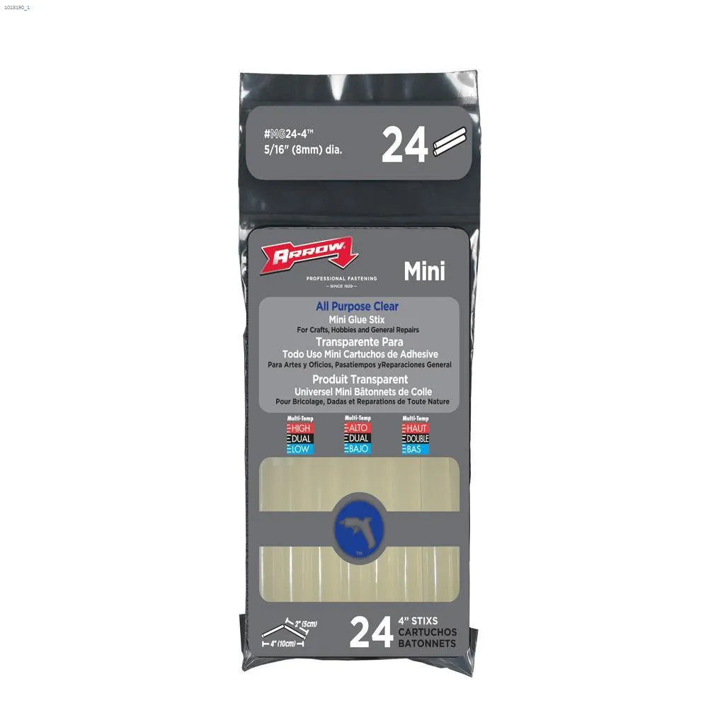 8 mm x 102 mm All Purpose Round Mini Glue Stick 12 Pack