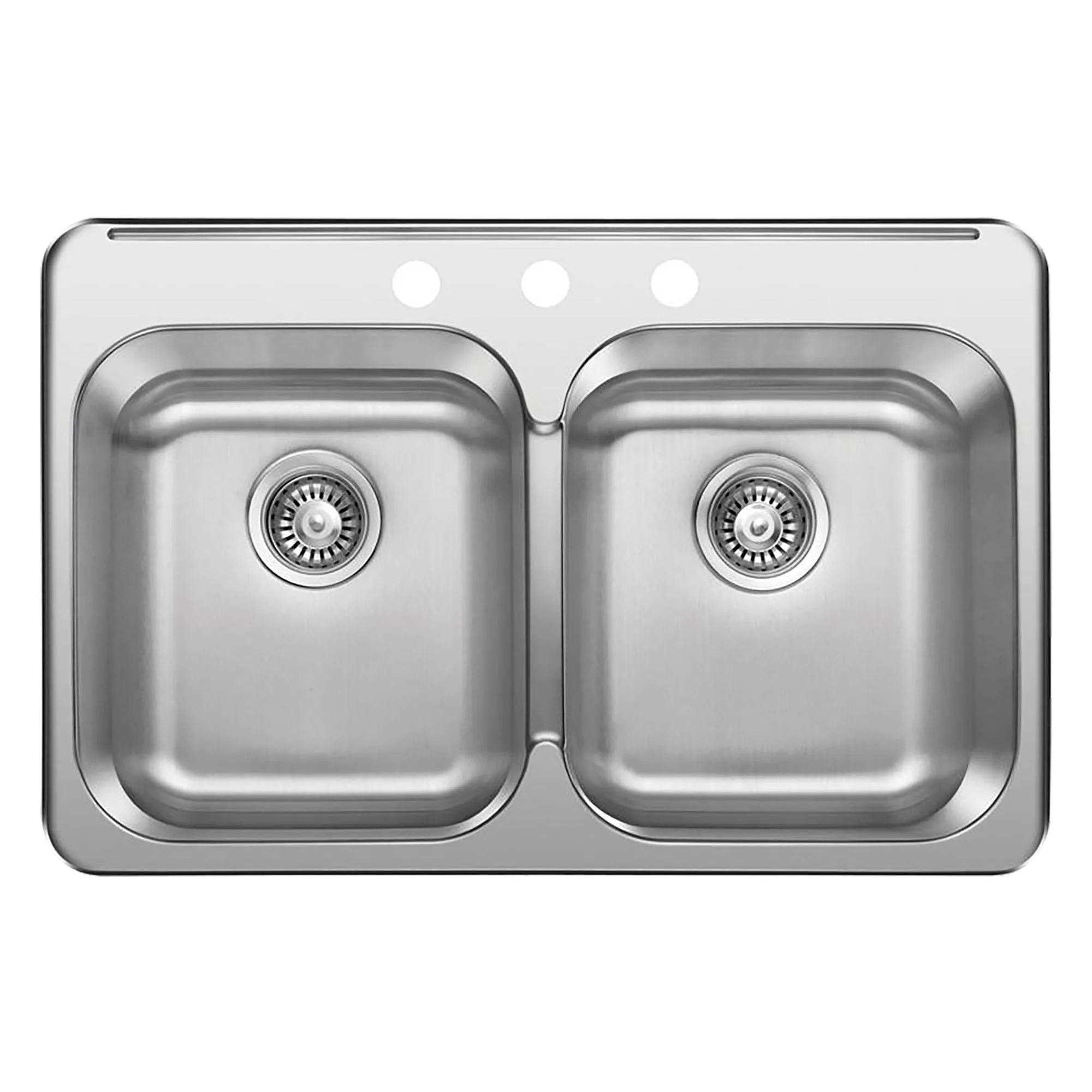 31-1/2" x 20-5/8" x 7" Equal Double Bowl Drop-In Sink