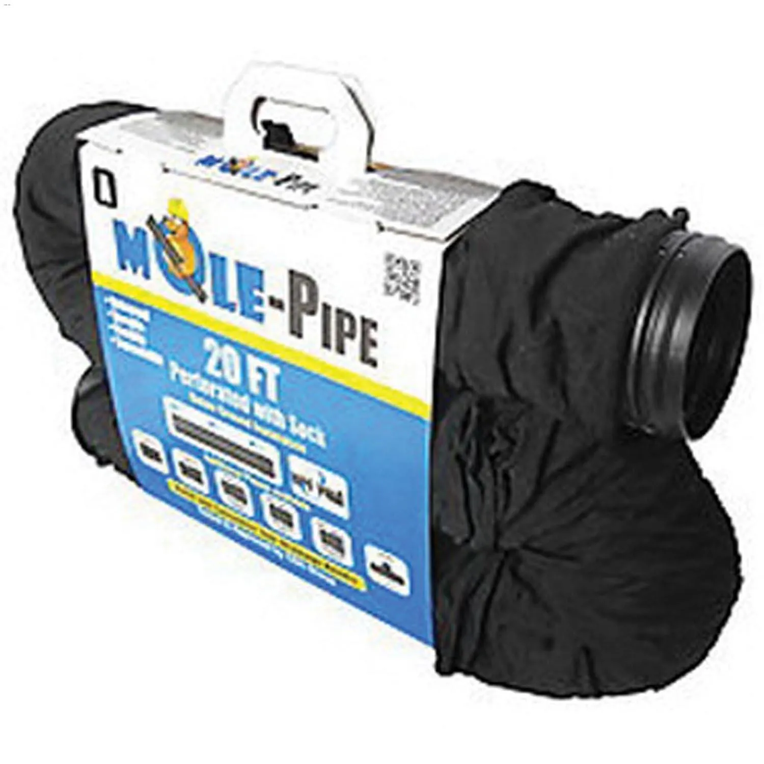 20' Corrugated Perforated Pipe Expandable with Sock Black