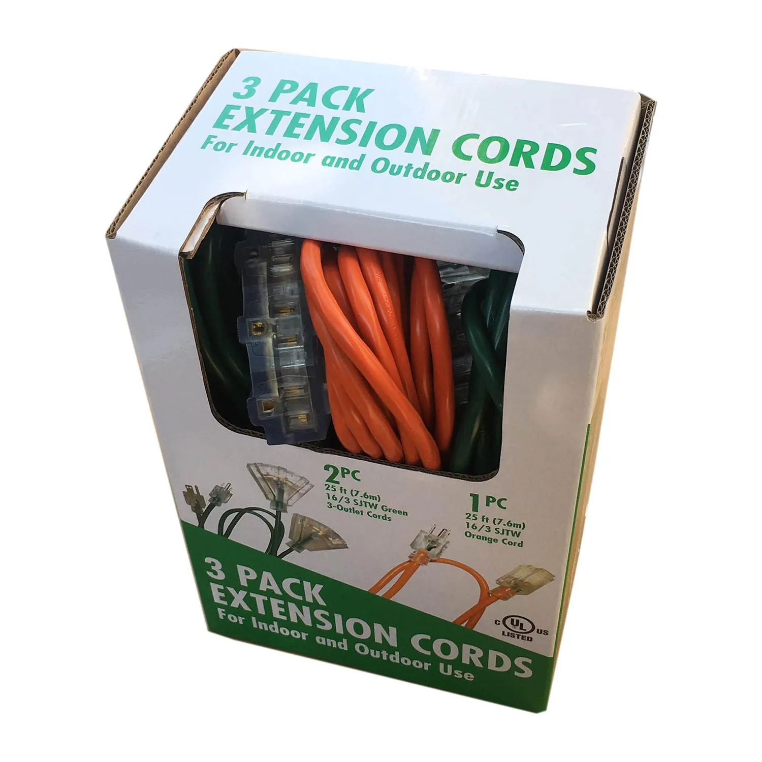 Assorted Extension Cord 3/Pack