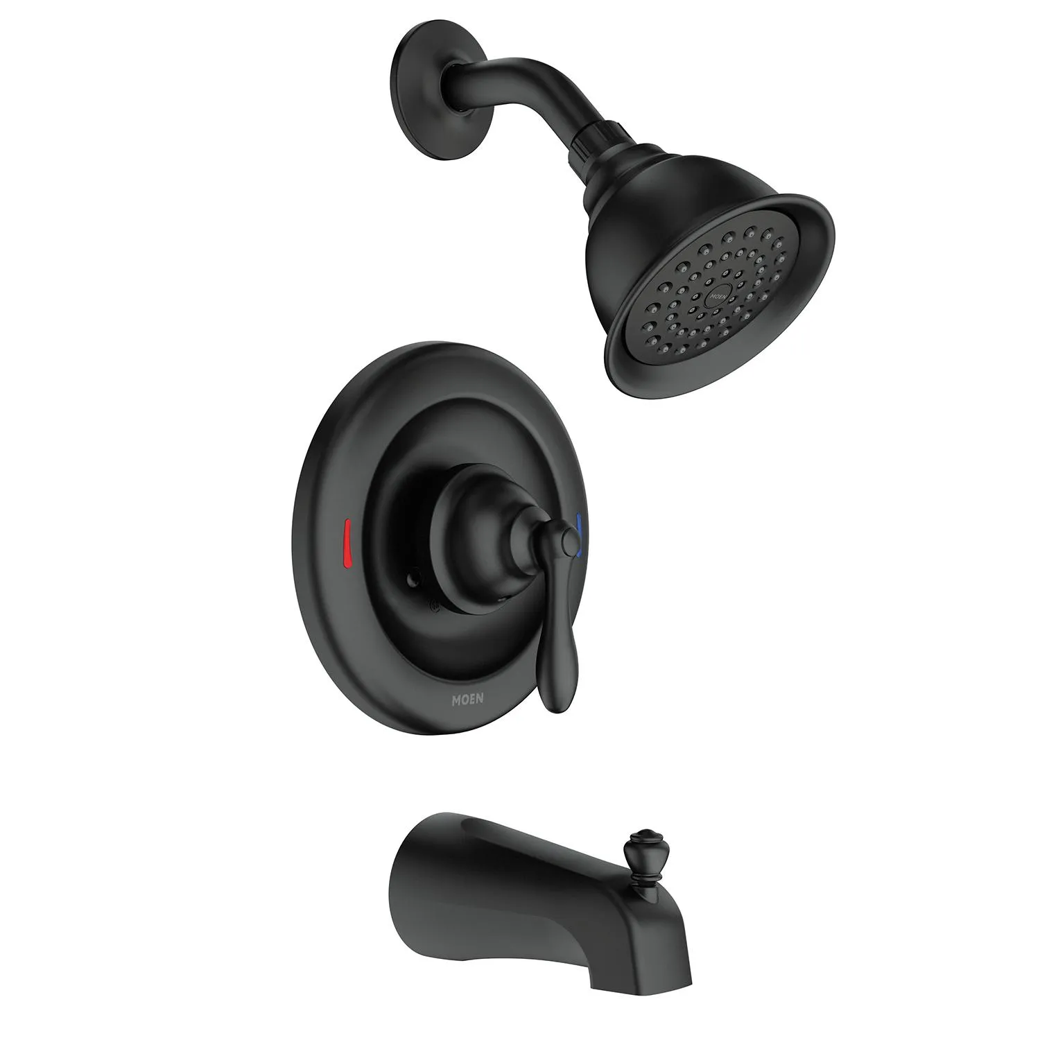 Caldwell Tub Shower Faucet Posi Temp Matte Black