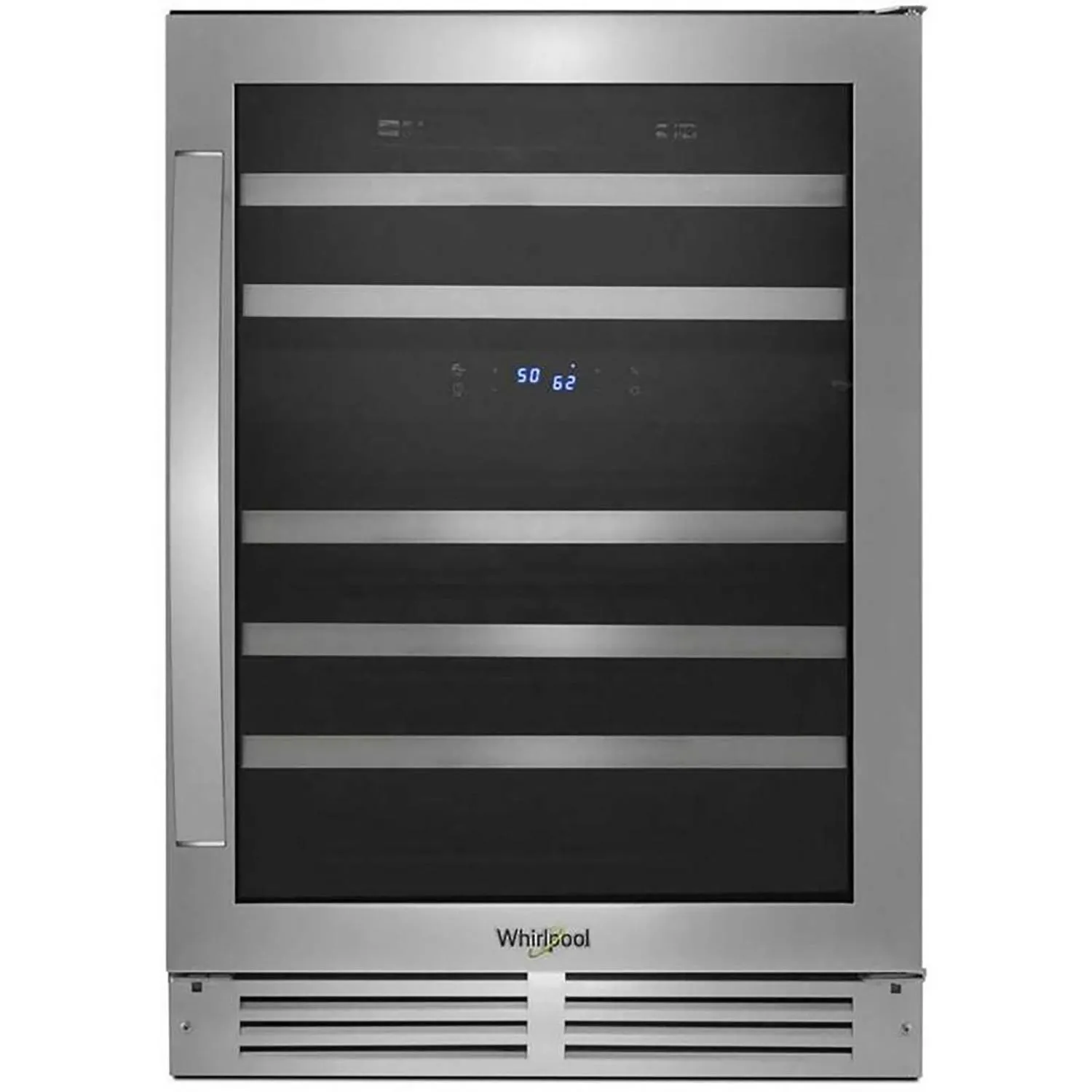 46 Bottle Freestanding Wine Cellar Dual Zone Stainless Steel