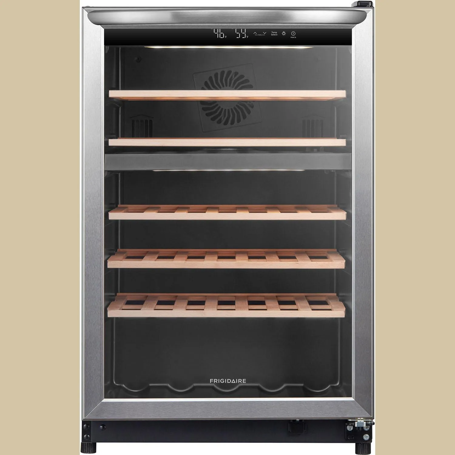 45 Bottle Two Zone Wine Cooler Stainless Steel